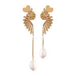 Load image into Gallery viewer, &#39;FLY HIGH&#39; Asymmetrical Half Heart Earrings with Pearl
